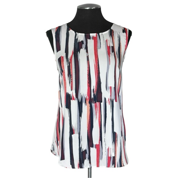 DKNY – Vertical Stripe Sleeveless Top – Medium - Picture 2 of 10